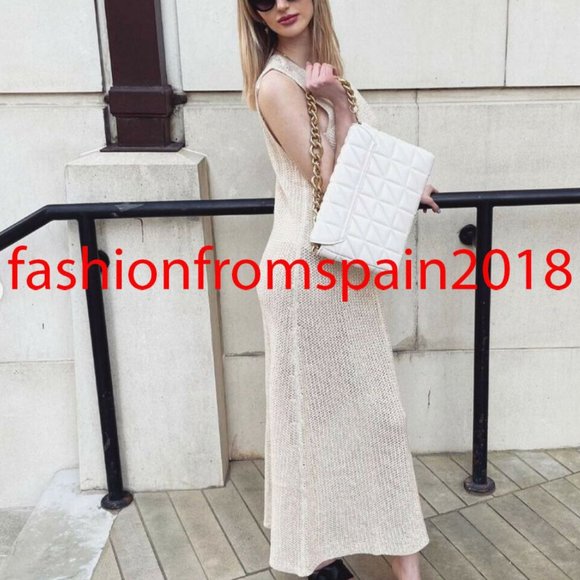 Zara Oversized Knit Buttoned Long Dress - Picture 4 of 12